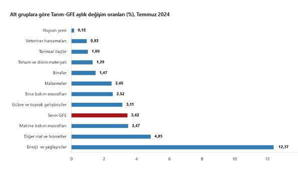 TÜİK Tarımsal Girdi Fiyat Endeksi Raporu - Temmuz 2023