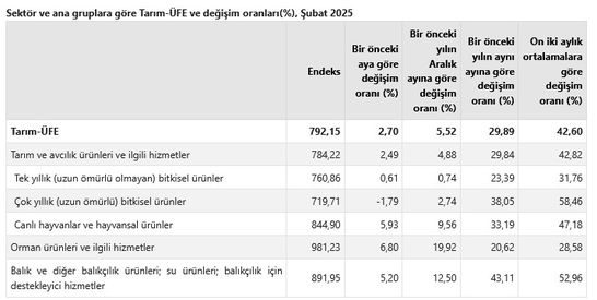 Tarımda Üretici Enflasyonu: Şubat 2023 Raporu